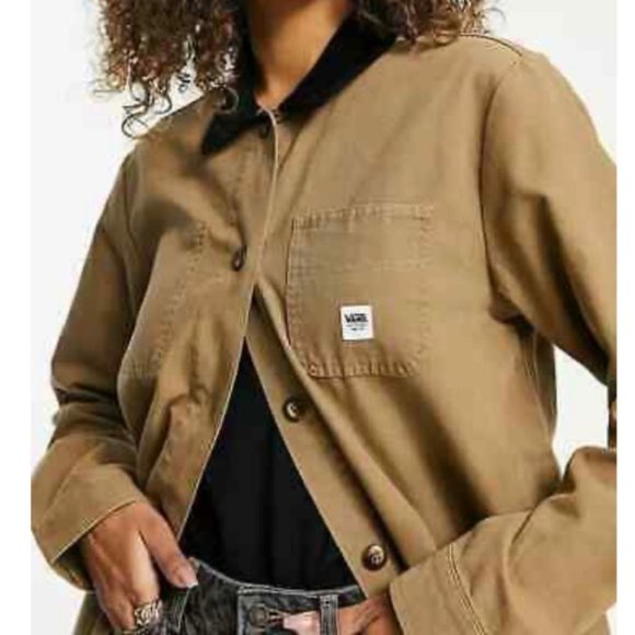 VANS Women's Size VN0A4SB6DZ9 Drill Long Chore Brown Jacket Cotton Contemporary - Picture 2 of 6